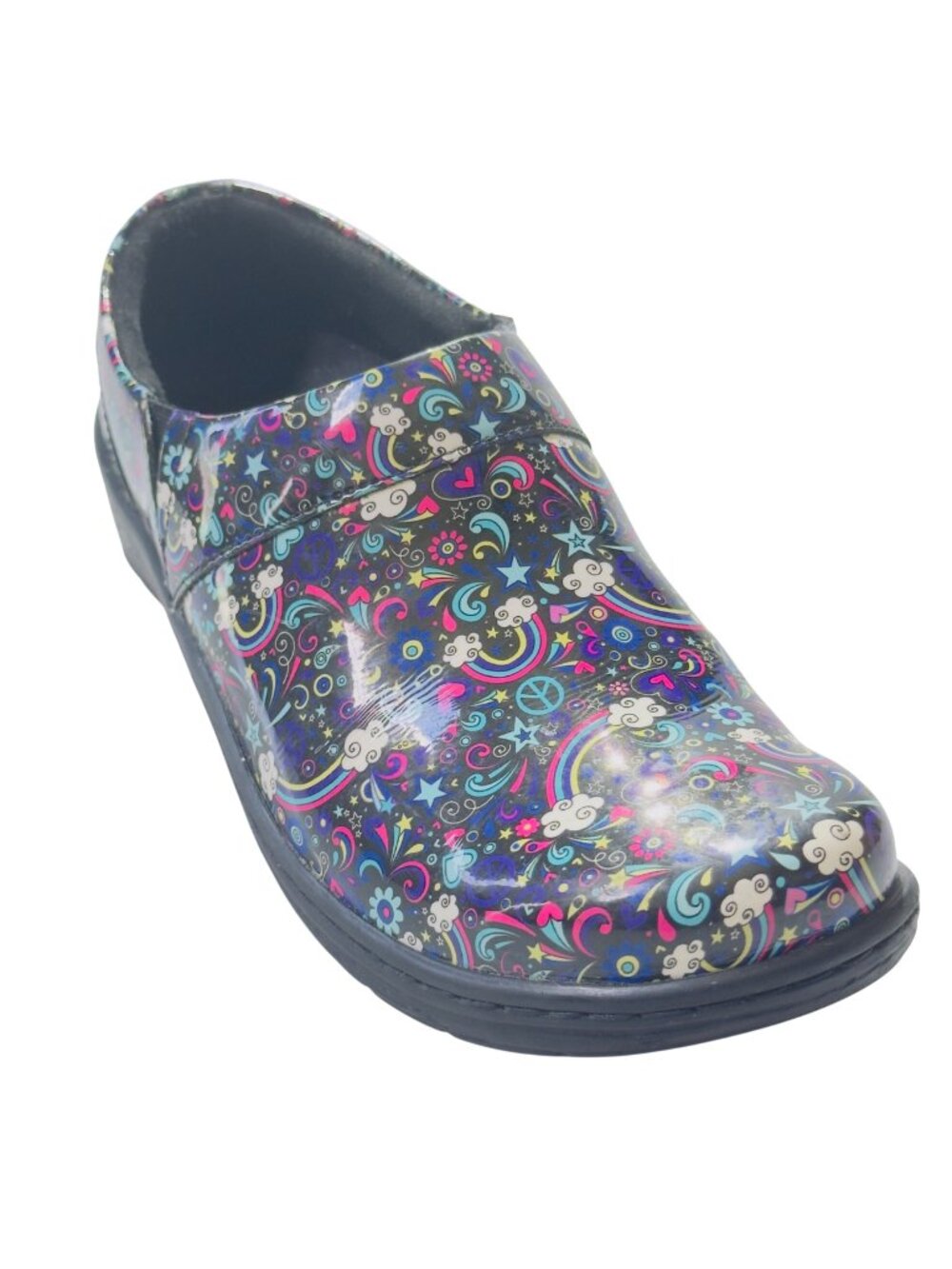 KLOGS Mission Womens Slip-On Shoes Size 8M Multicolor Peace/Love Print Non-Slip